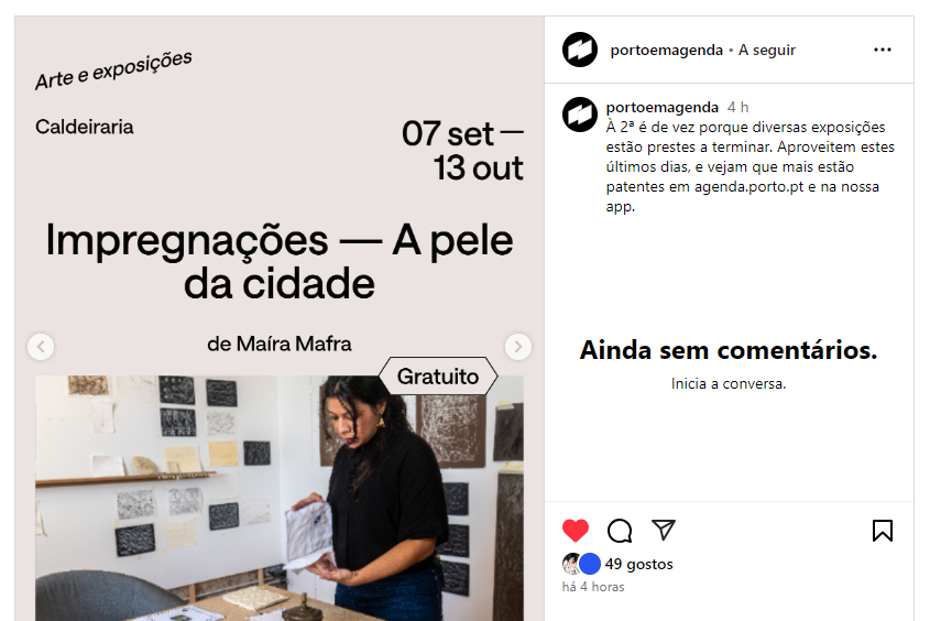 Última semana de "Impregnações - A pele da cidade" e última atividade!