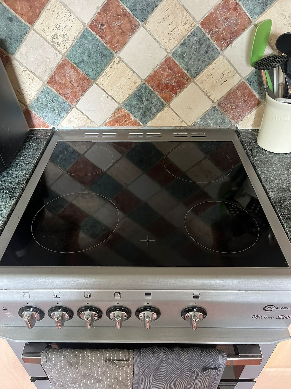 Clean and shiny stove top