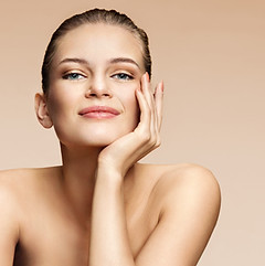 Natural beauty skincare treatment result with glowing complexion