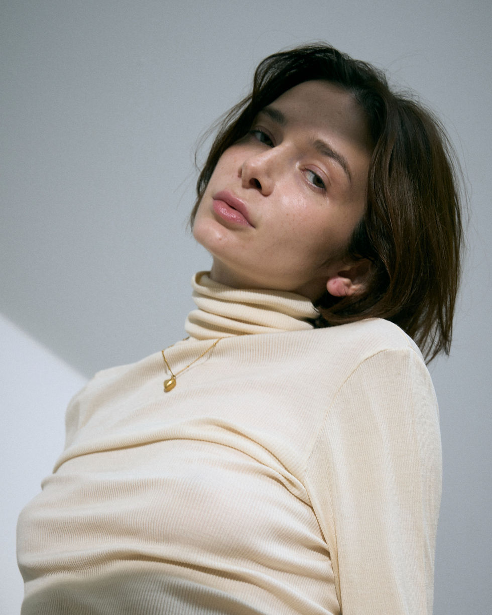 Washable Silk turtleneck Tops