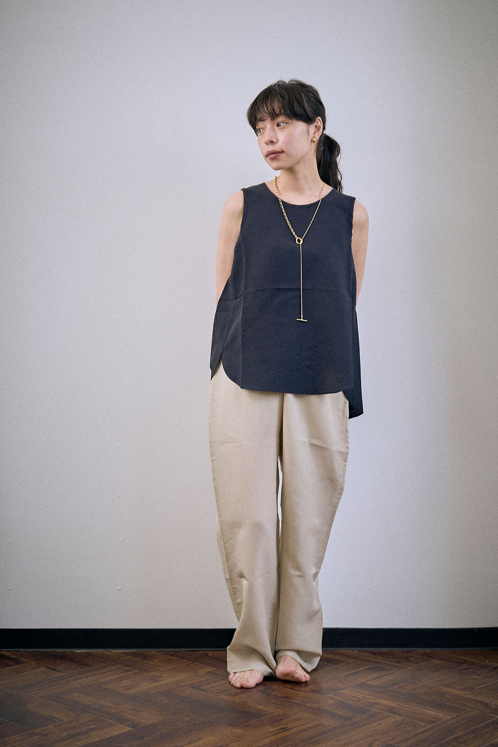 サムネイル： Washable Silk Basic Pants