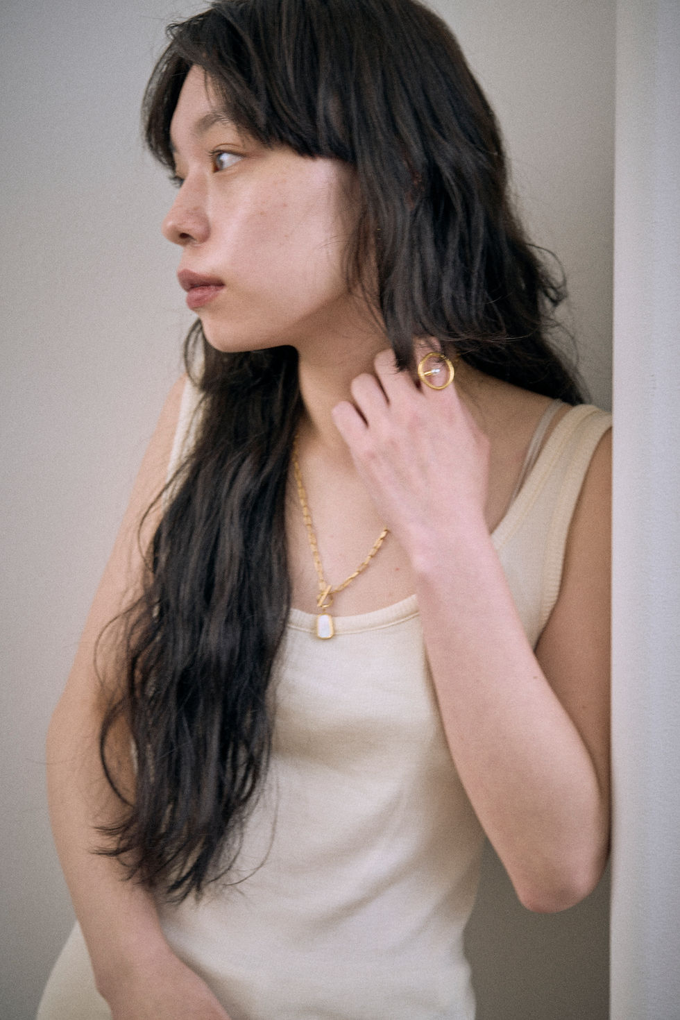 縮圖：stainless steel pearl ring