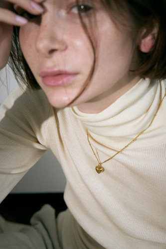 stainless steel heart necklace | O91O