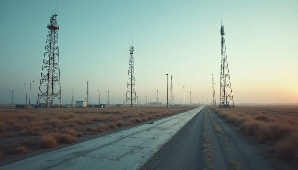 Towers with antennas, testing gain