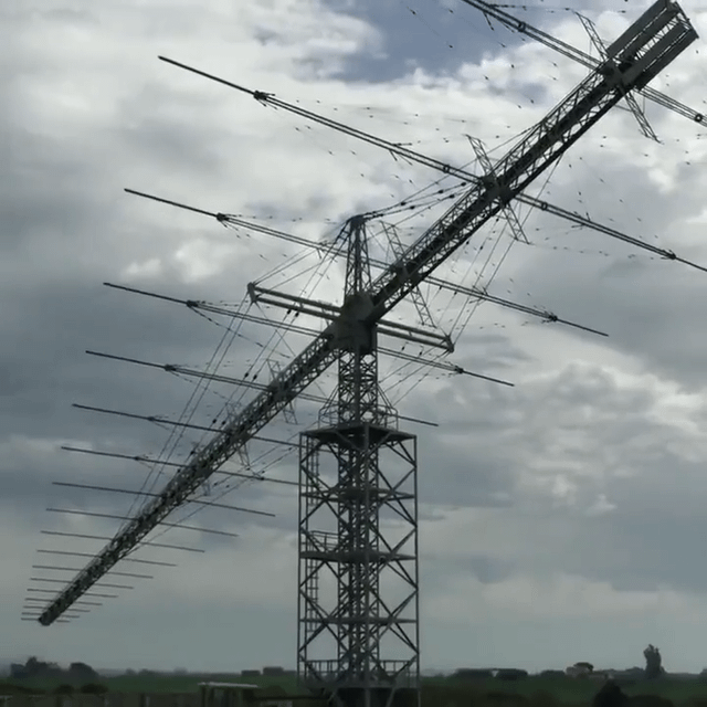 view of the Vatican the same type that is used by many other Short wave broadcasters around the world. But the Vatican falsely claim it to be the largest array. there are other LPDA in used that have more forward gain on taller towers