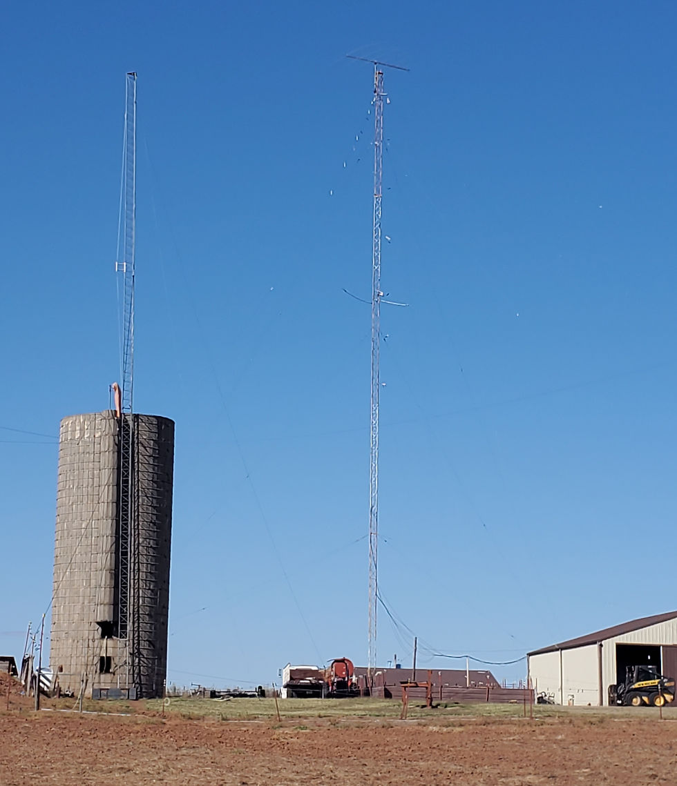 A 100 foot tall R-55 and a 195' Rohn Type J, export type tower which has a 19 1/2"face and is heavier than a R-55