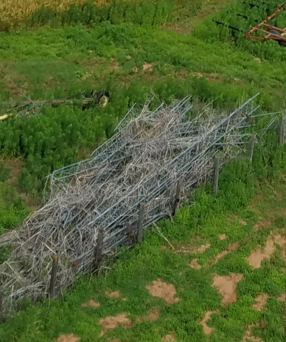 a view of 1000's of feet of Rohn and steel radio towers at K0UO station. K0UO Rhombic antenna farm which is the highest forward gain array and largest area on 1200 acres in use by any amateur ham station DX, remote, or contest station in current use any where in the world enought to put up ten more 200 foot towers