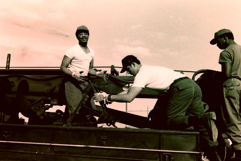 a old DOD photo of U.S. Army at a Rhombic site building antenna