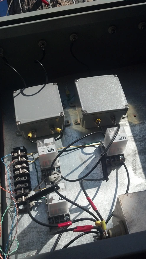A photo of one of the relay array control equipment units, used at the K0UO rhombic farm the world largest ham station, this is a built for the Serious ham radio operator and ham contest participants, and DXers, Steve Walz is the engineers, how designed and built the 1200 acre antenna site and station