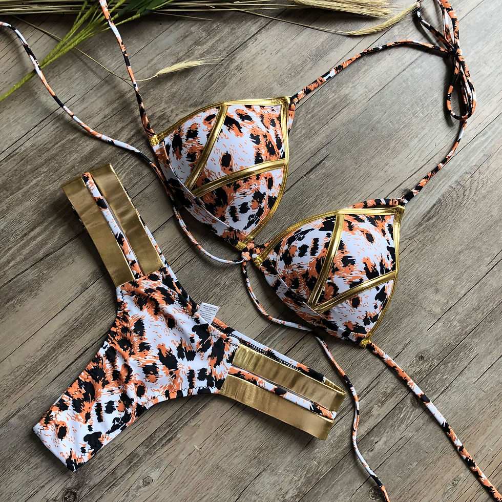 Thumbnail: Brazilian Bikini Shiny Swimwear Sexy Bikini Beachwear String Bikini