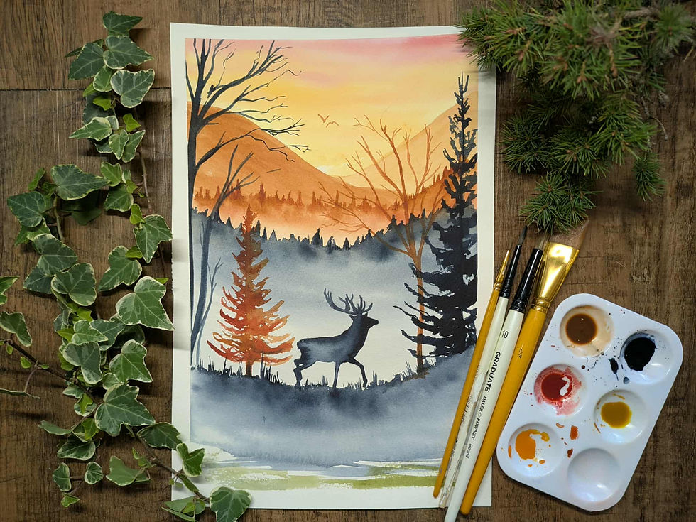 Watercolour Stag Watercolour Class