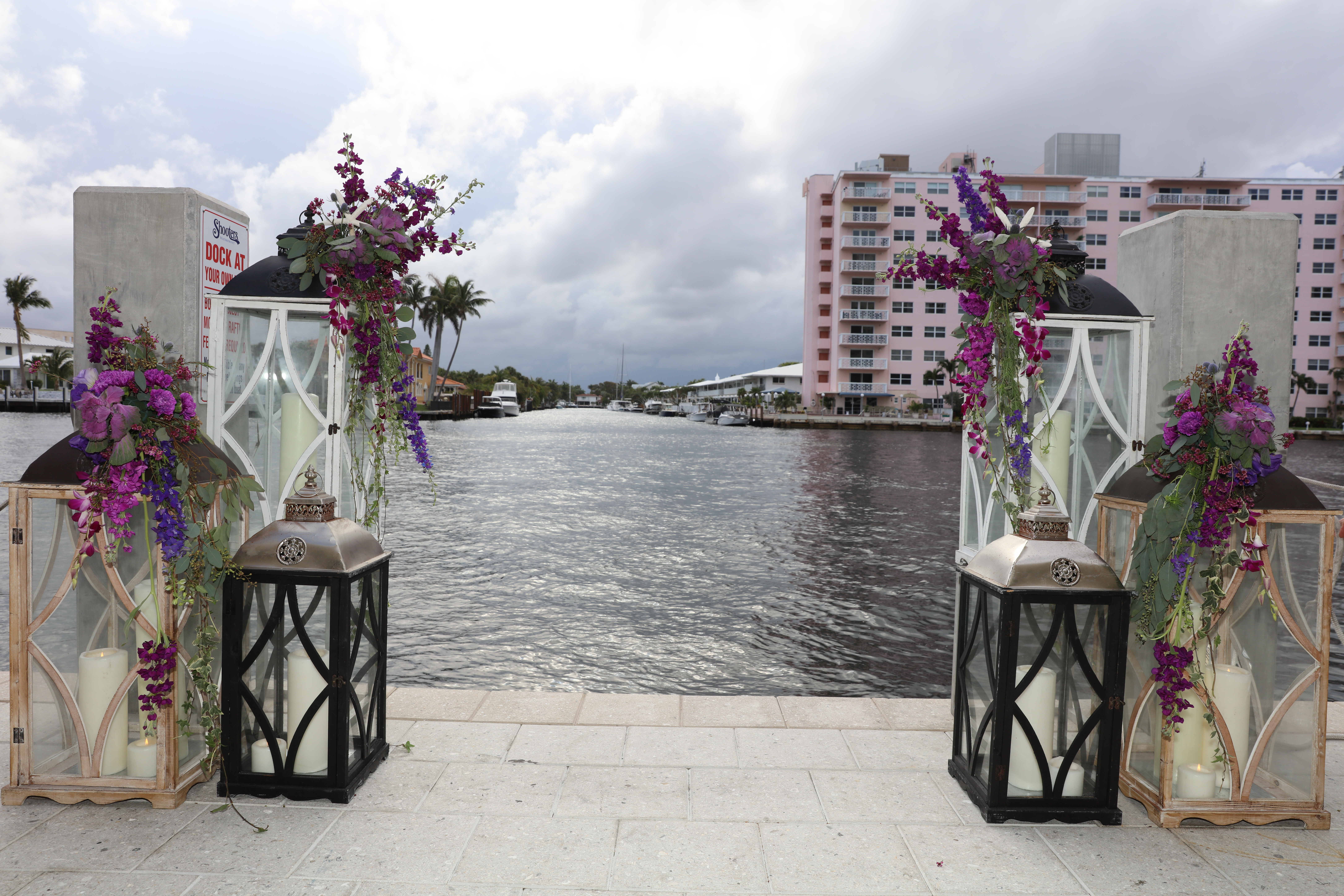 Lanterns with Cascading Flowers