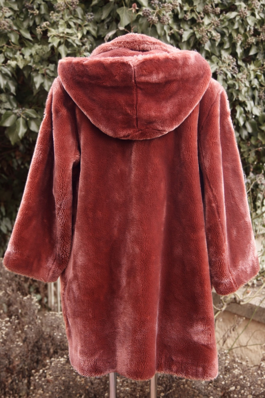 Miniature : Manteau vintage fausse fourrure - Taille L