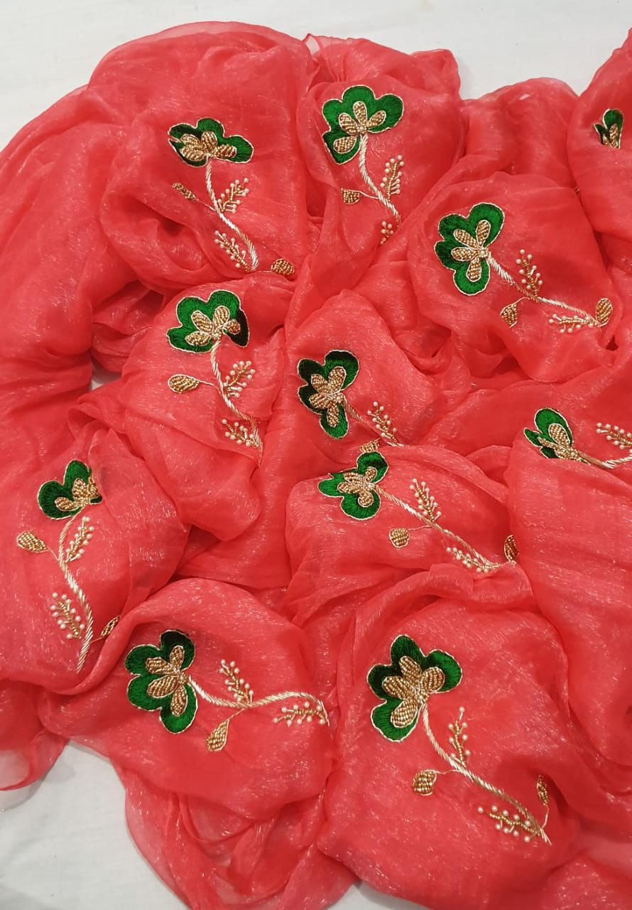 Thumbnail: Semi Chiffon Handwork saree