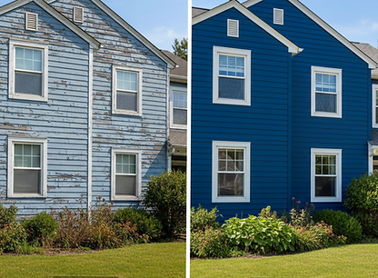 do a before and after of the exterior of