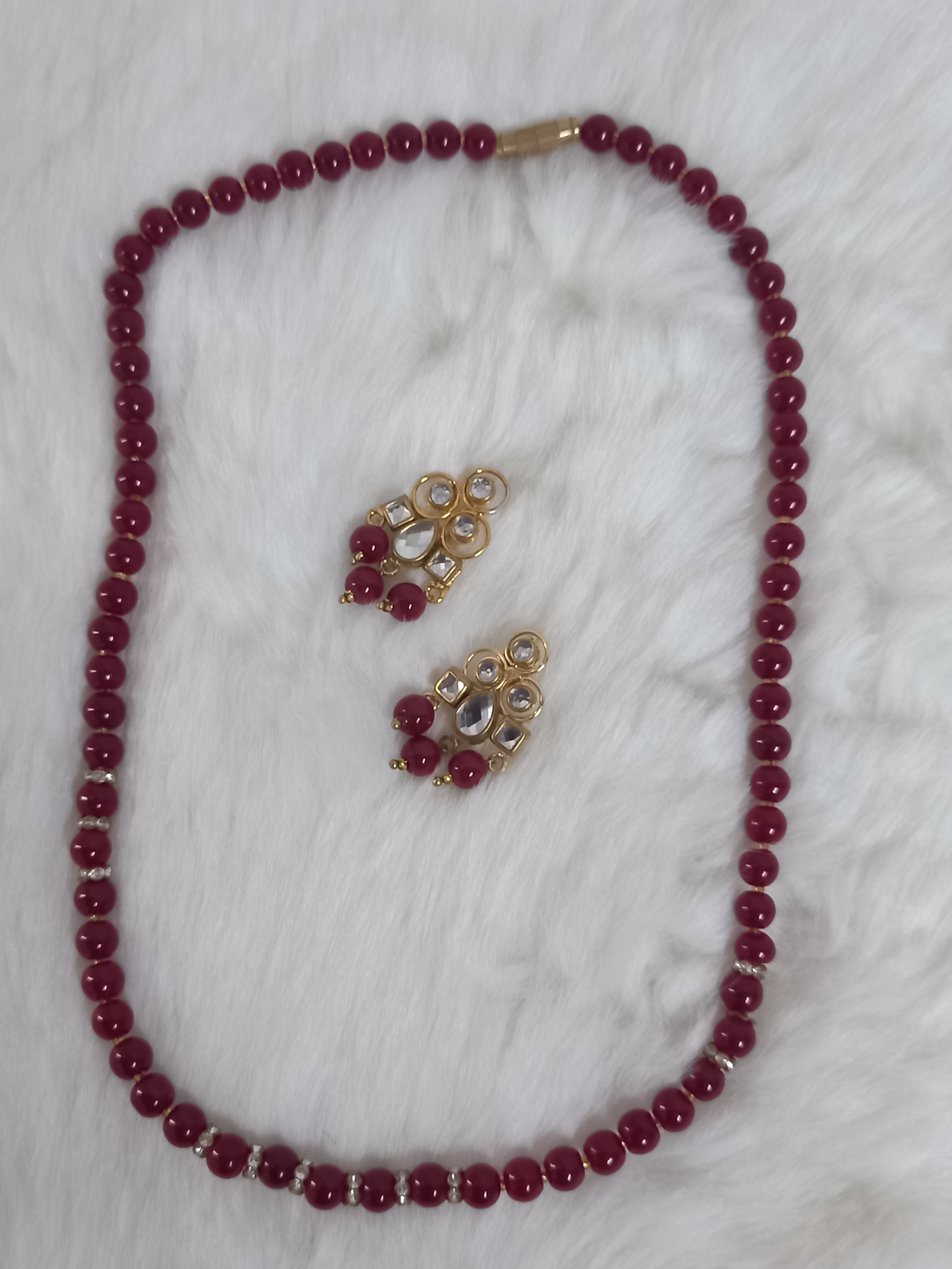 Stone Mala with Matching Earings