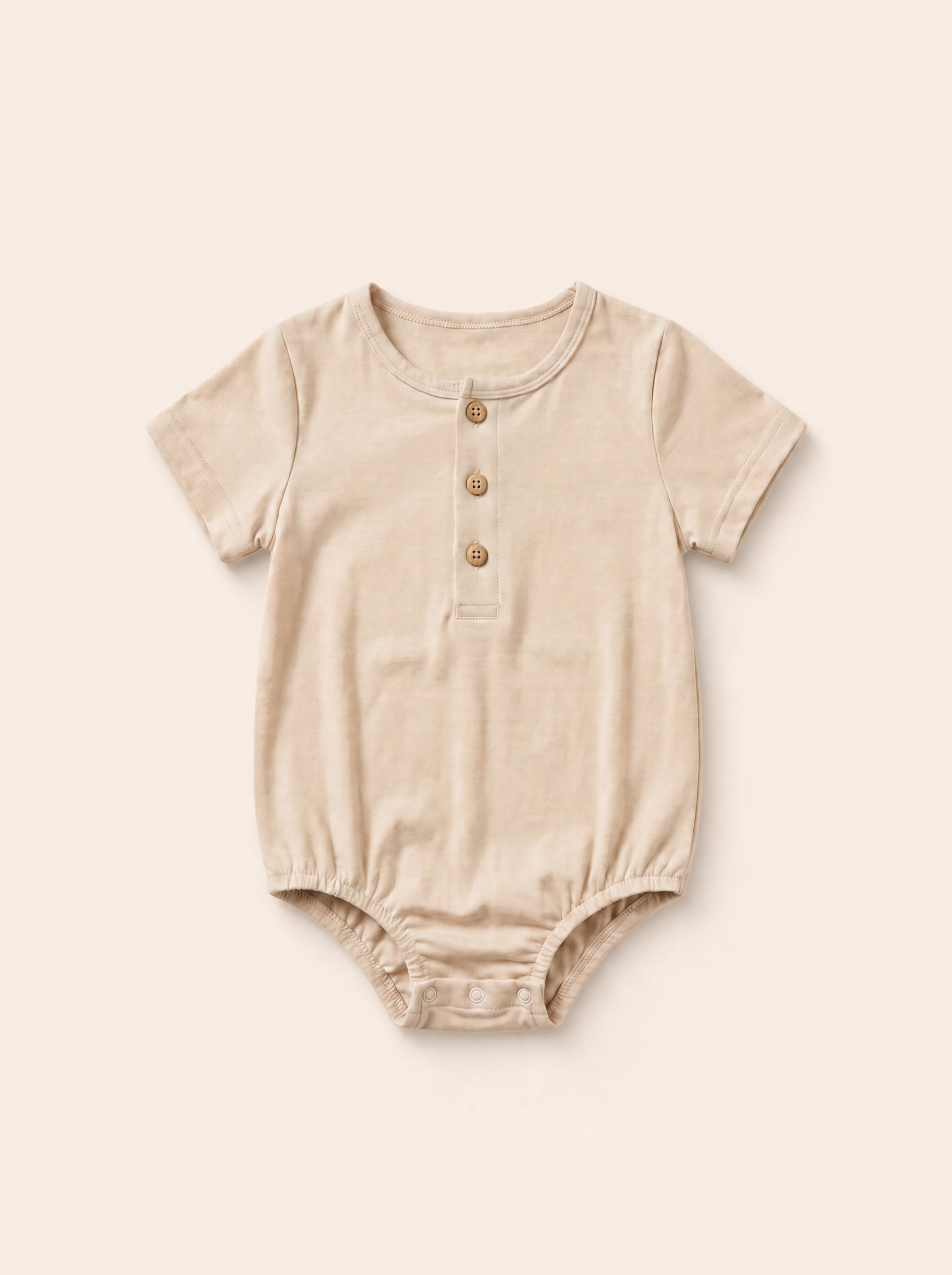 Coconut Coloured Cotton Short Bodysuit