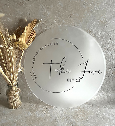 Frosted Acrylic hand-painted business signage