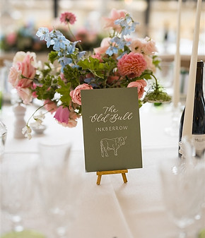 Bespoke Table Name signs - pub table names with bespoke illustration