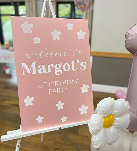 Hand-painted event signage for birthdays, baby showers, hen parties and anniversaries