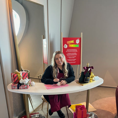 Live calligraphy personalisation service at Selfridges, Birmingham