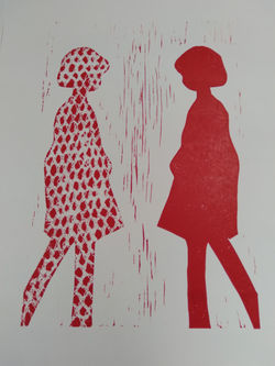 Working on a new idea- Lino print