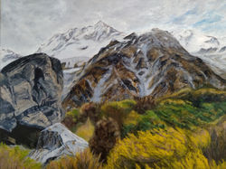 Hooker Valley Study 3 - acrylic on canvas