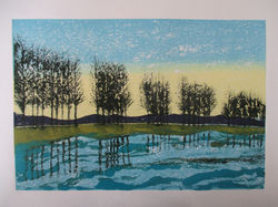 Combined drypoint and lino print
