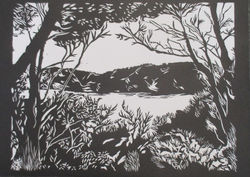 View Through -Able Tasman Woodcut