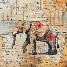 mixed-media elephant