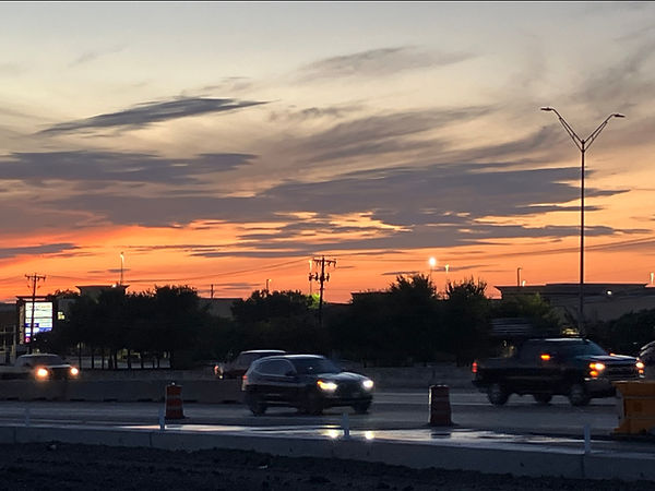 sunrise over the freeway