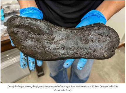 Roman shoe excavated at Magna Fort