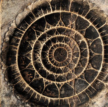 Sixth-century mandela recovered from the Ravanaphadi rock-cut temple in Aihole. India