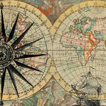 Reproduction of a vintage world map