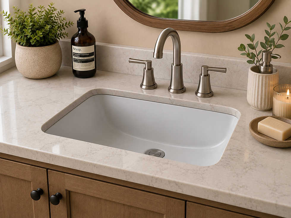 Thumbnail: 21" Undermount Rectangular Bathroom Sink — installed in a bathroom