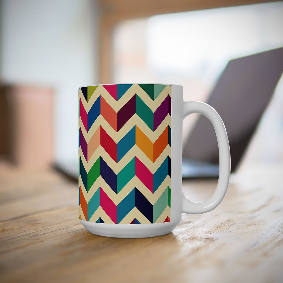Retro 50's zig zag Abstract Coffee Mug Arttee.online