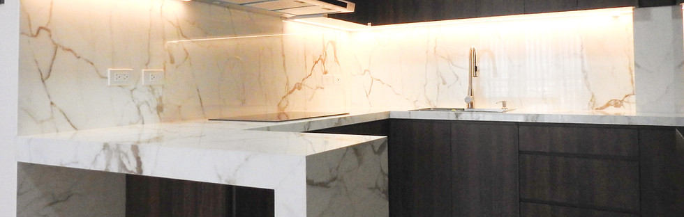 Showroom interior with engineered wood flooring and modern lighting