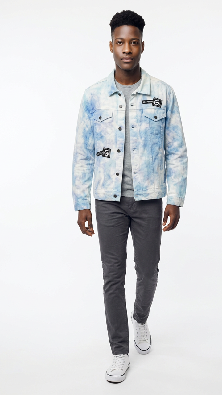 Thumbnail: Blue Tie Dye Denim Jacket