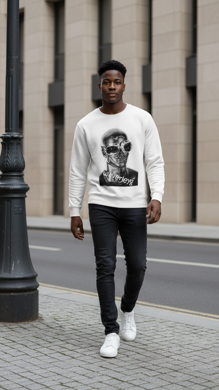 Thumbnail: White Crew Neck Jumpers For Men GogglesHeadMan WaverleyG