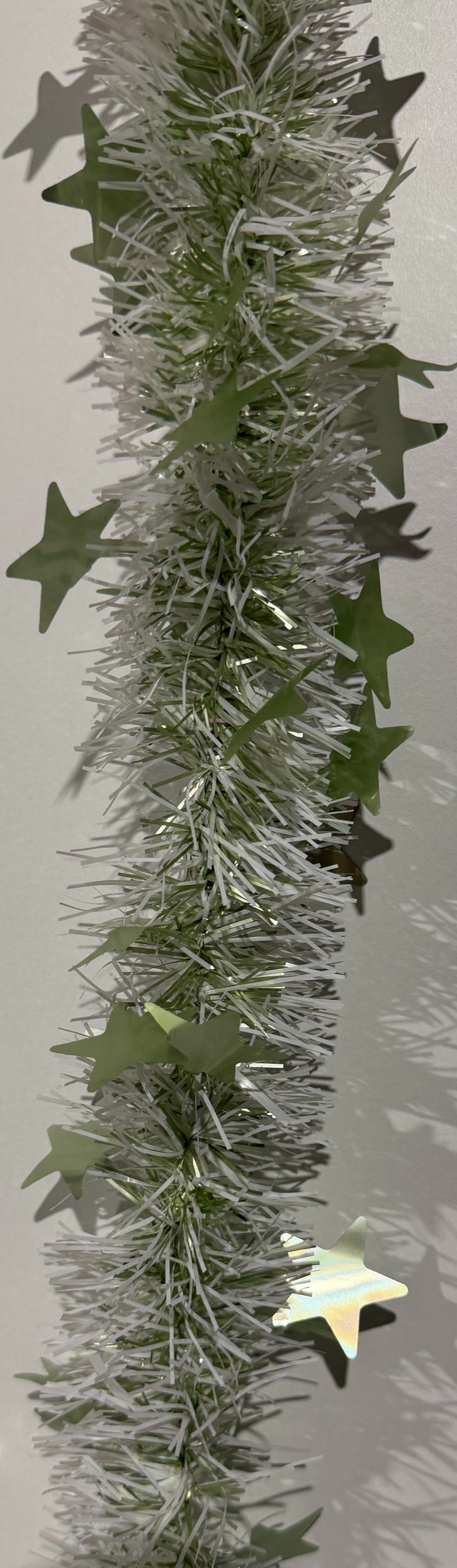 Green with Stars 7cm 2m Tinsel