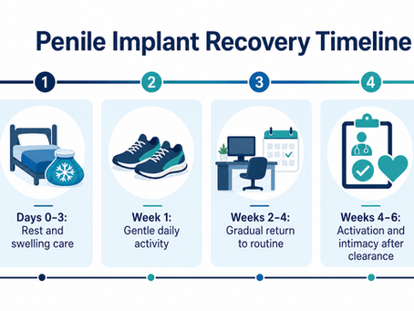 Penile implant recovery timeline from the first three days through four to six weeks