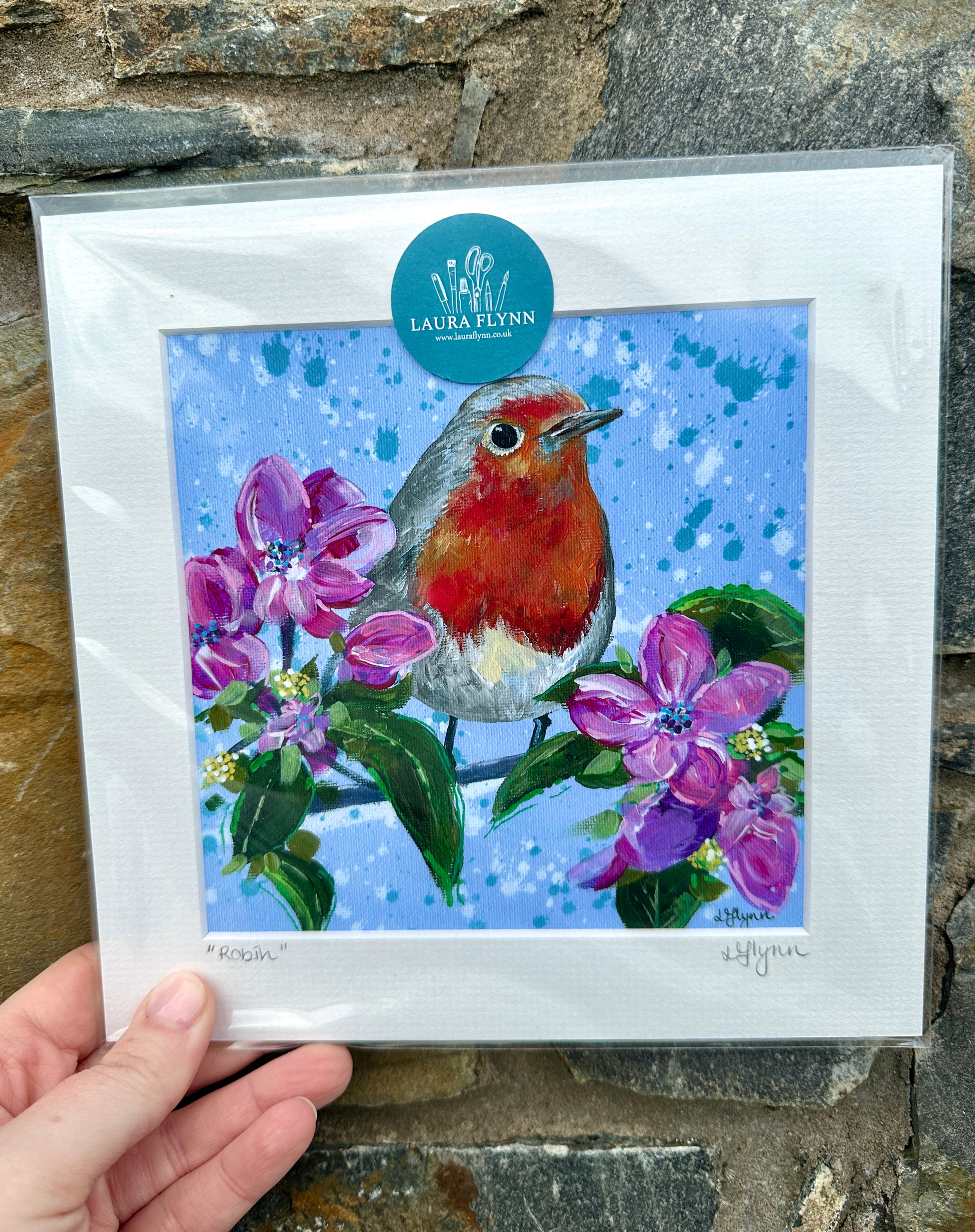 ROBIN 8 x 8" Signed Mounted Gift Print