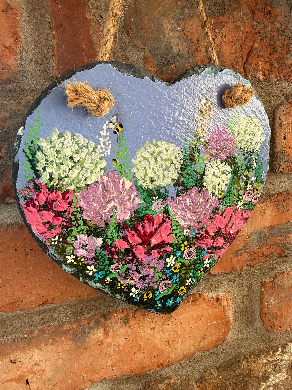 Thumbnail: Handpainted Slate Heart No.2