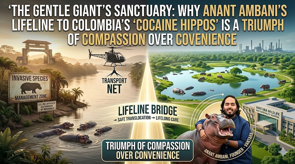 Anant Ambani’s Lifeline to Colombia’s ‘Cocaine Hippos’ is a Triumph of Compassion Over Convenience