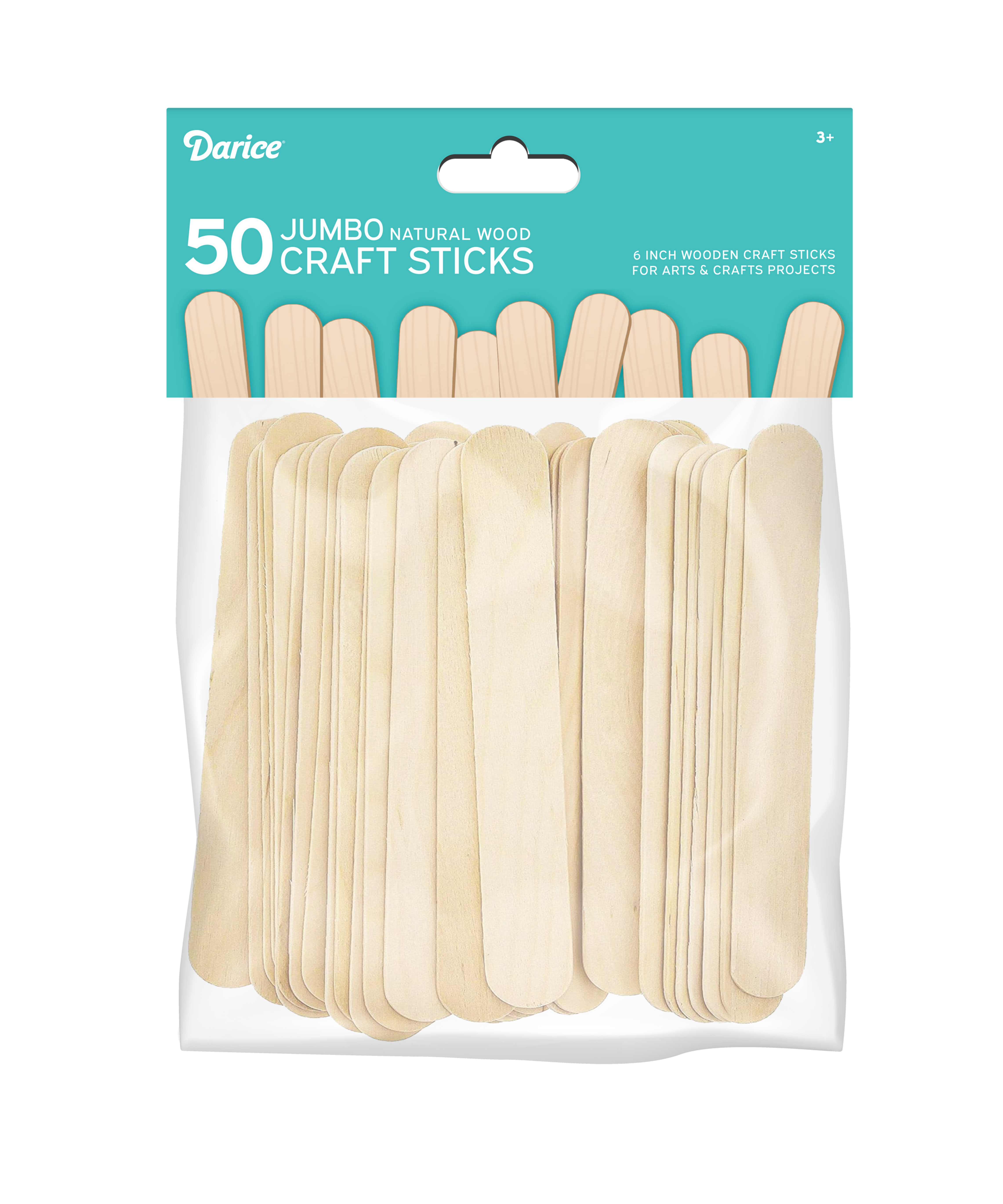 50 Jumbo Wooden Craft Sticks