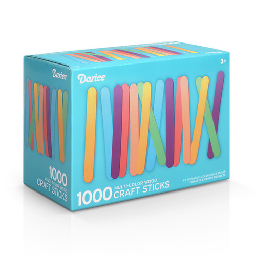 1000 Multi Color Wooden Craft Sticks | Darice