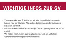 Einladung zur GV