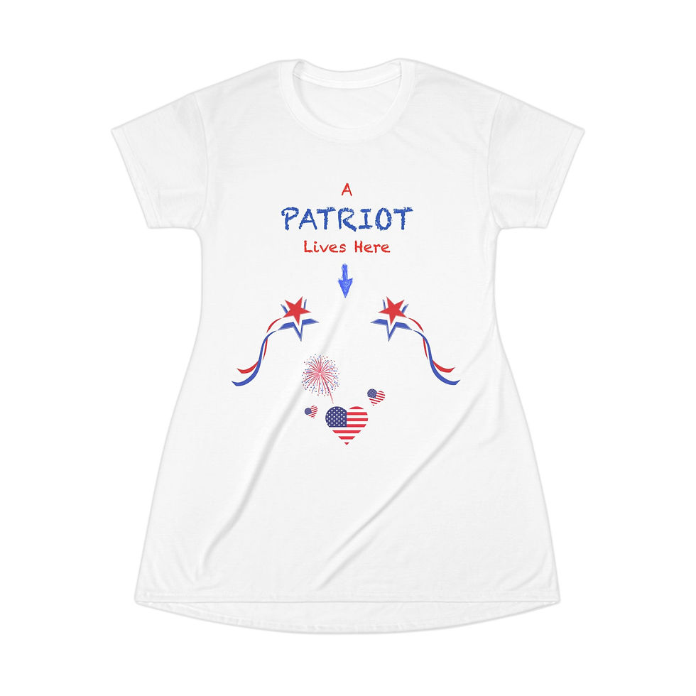 Thumbnail: A PATRIOT LIVES HERE Pregnancy T-Shirt Dress/SleepShirt