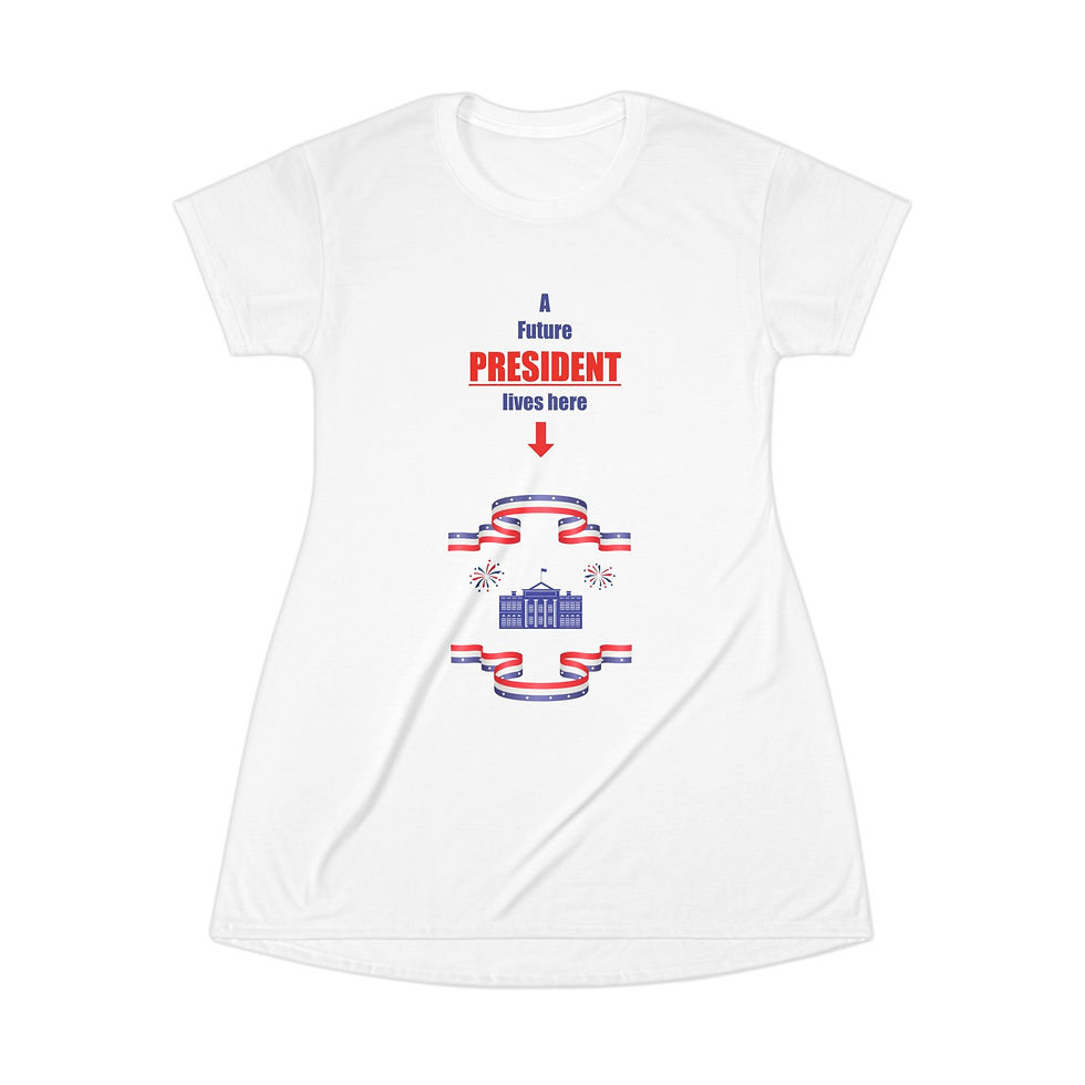 Thumbnail: A Future PRESIDENT LIVES HERE Pregnancy T-Shirt Dress/SleepShirt