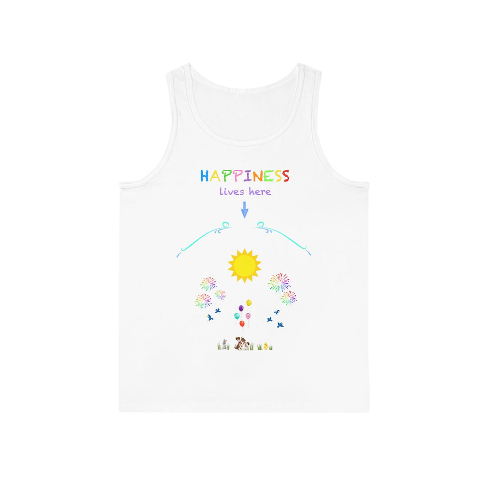 HAPPINESS LIVES HERE  Pregnancy Tank Top